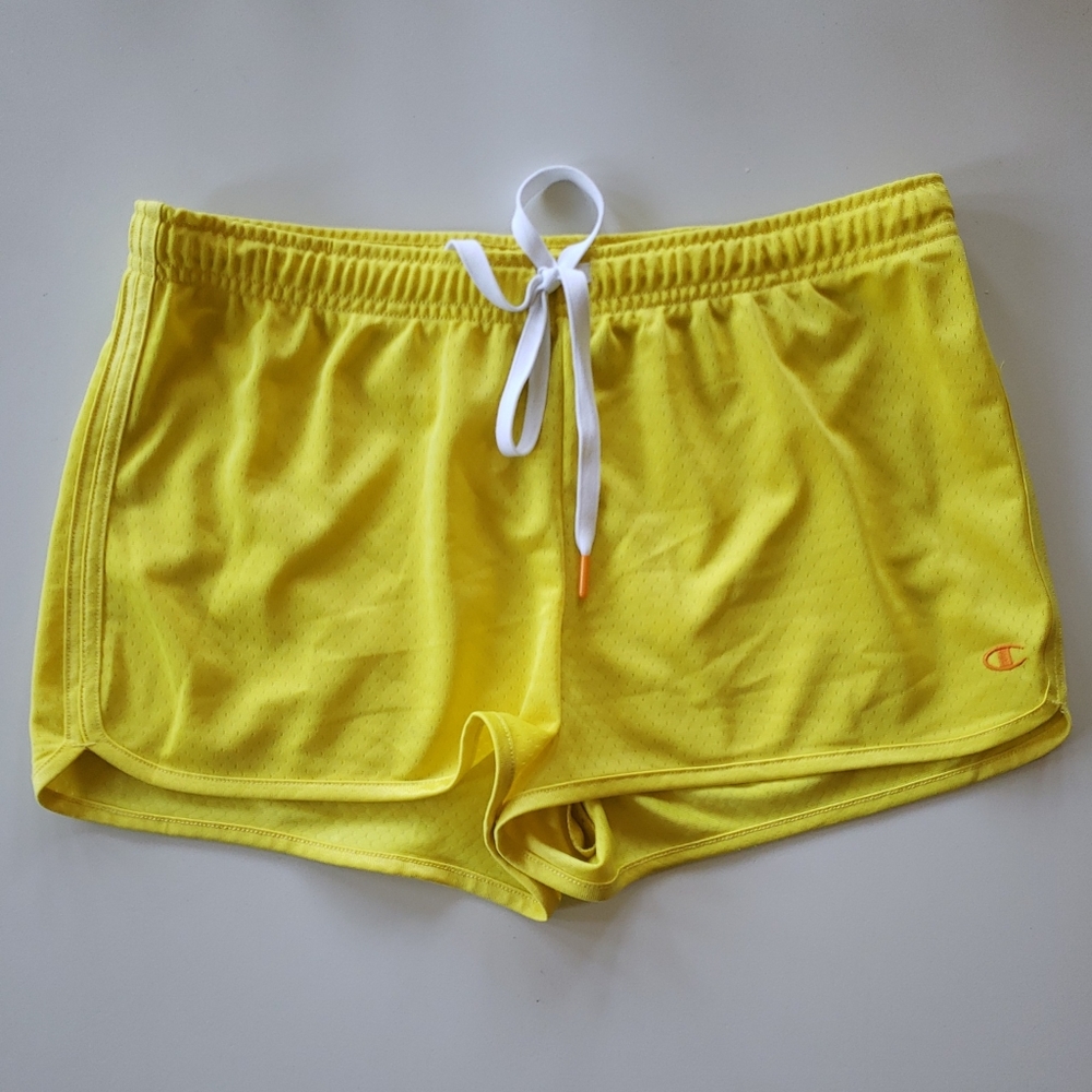 yellow champion athletic shorts medium
